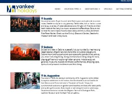 Destination marketing/web copy for client, Yankee Holidays